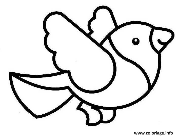 Coloriage Simple Oiseau Maternelle Dessin à Imprimer